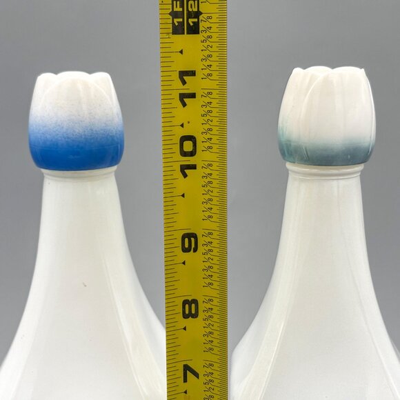 Vintage Vandermint Milk Glass Decanter Pair With Blue Windmill Design | Holland - Picture 8 of 8